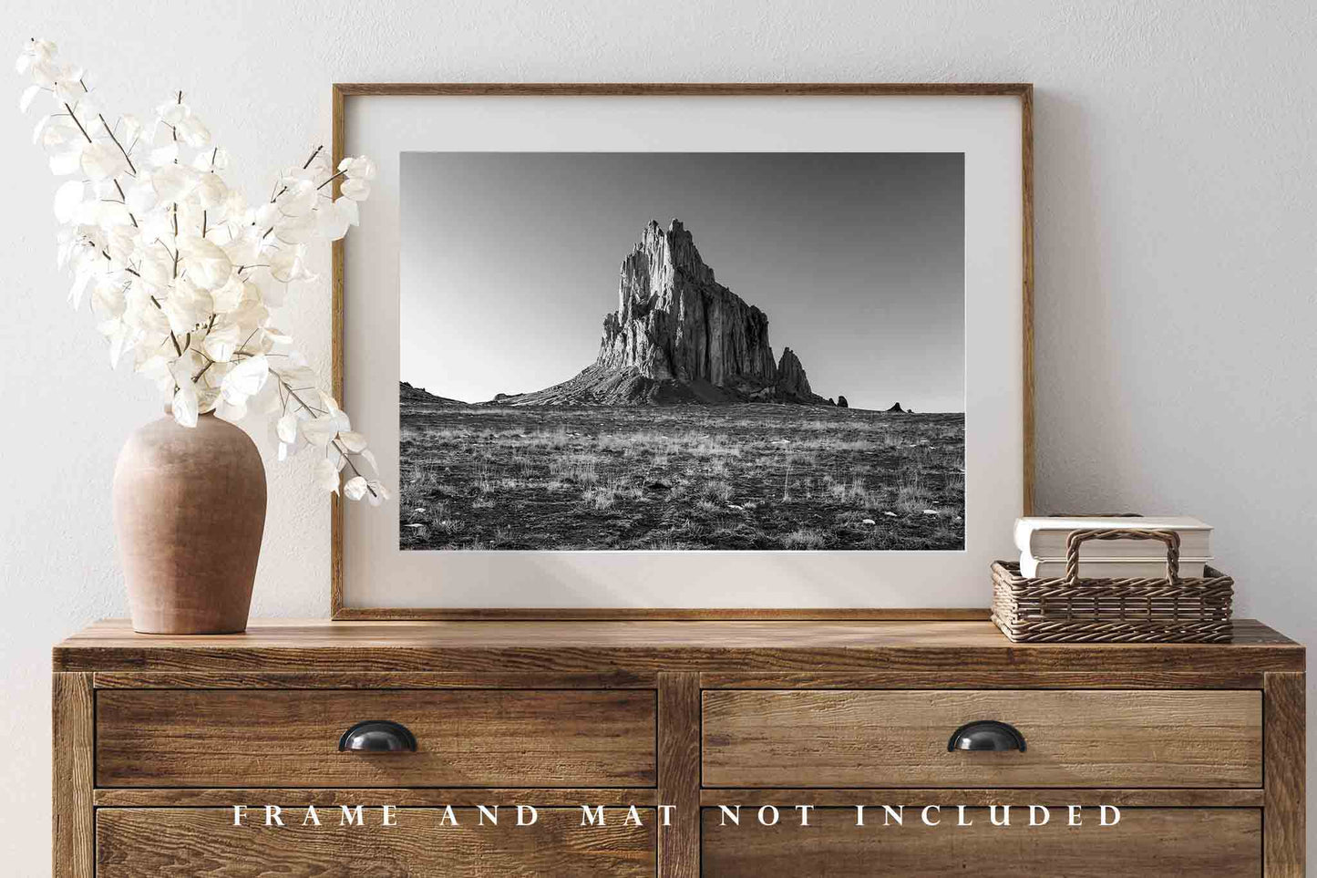 Southwest Photo Print | Shiprock Picture | New Mexico Wall Art | Black and White Landscape Photography | Nature Decor