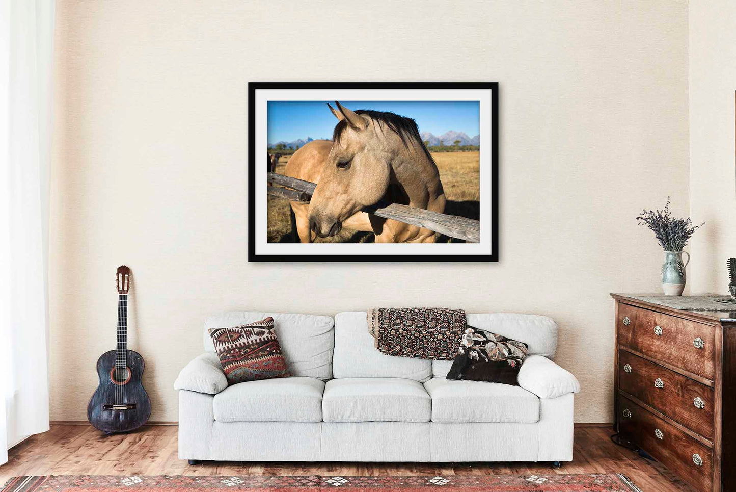 Buckskin Horse Framed and Matted Print | Equine Photo | Animal Decor | Wyoming Photography | Western Wall Art | Ready to Hang