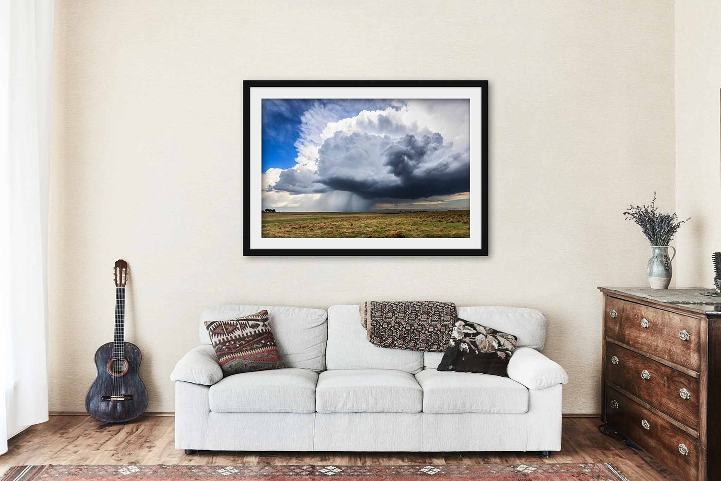 Sky Bomb | Framed Storm Cloud with Rain Print | Oklahoma Thunderstorm Weather Wall Art