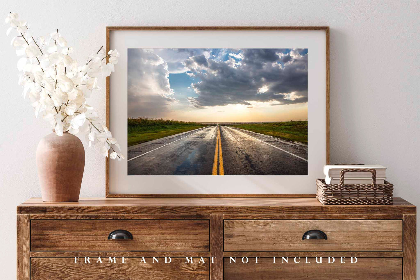 Rain Soaked Highway Photography Print | Road Trip Picture | Adventure Wall Art | Oklahoma Photo | Storm Chasing Decor | Not Framed