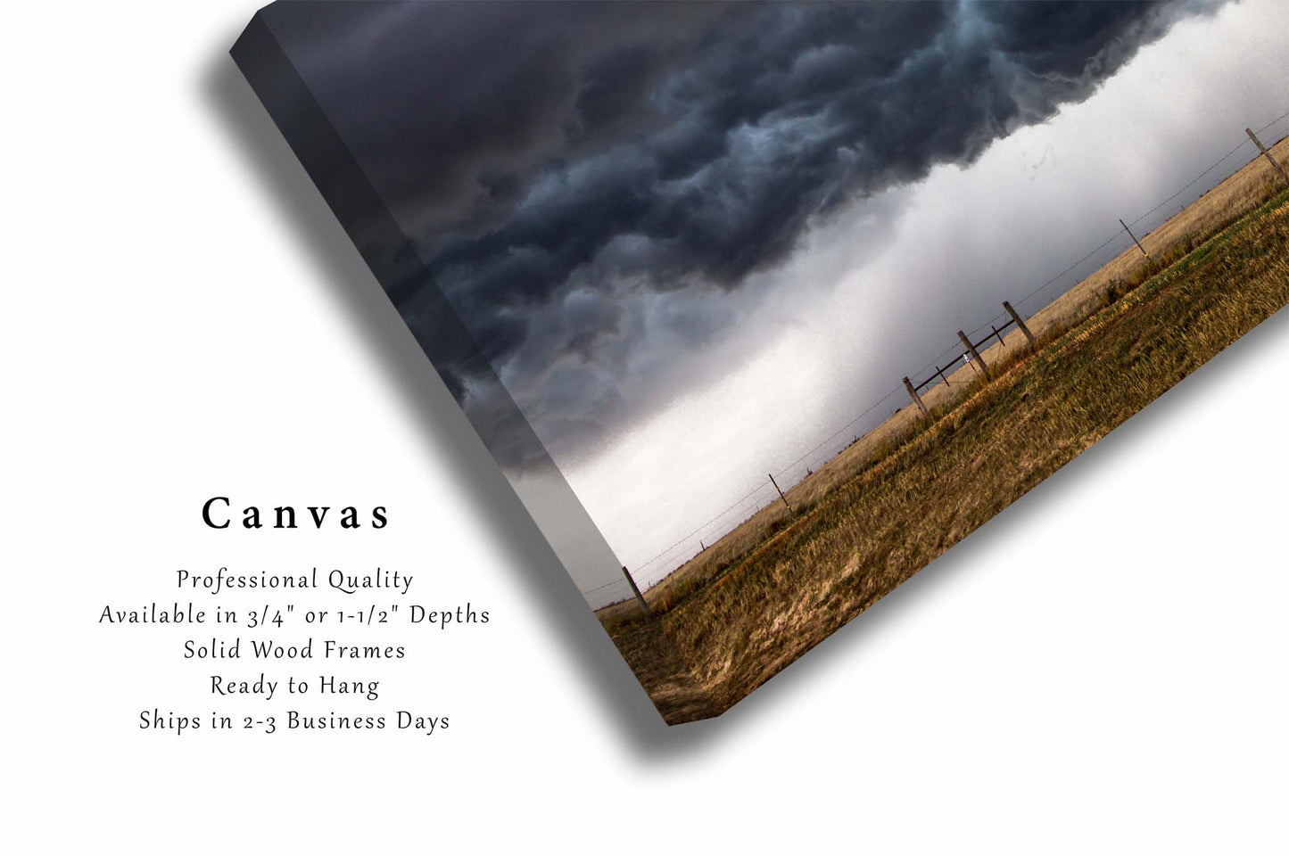 Storm Clouds Boiling Over Plains in Kansas Canvas Wall Art | Thunderstorm Photography Weather Decor