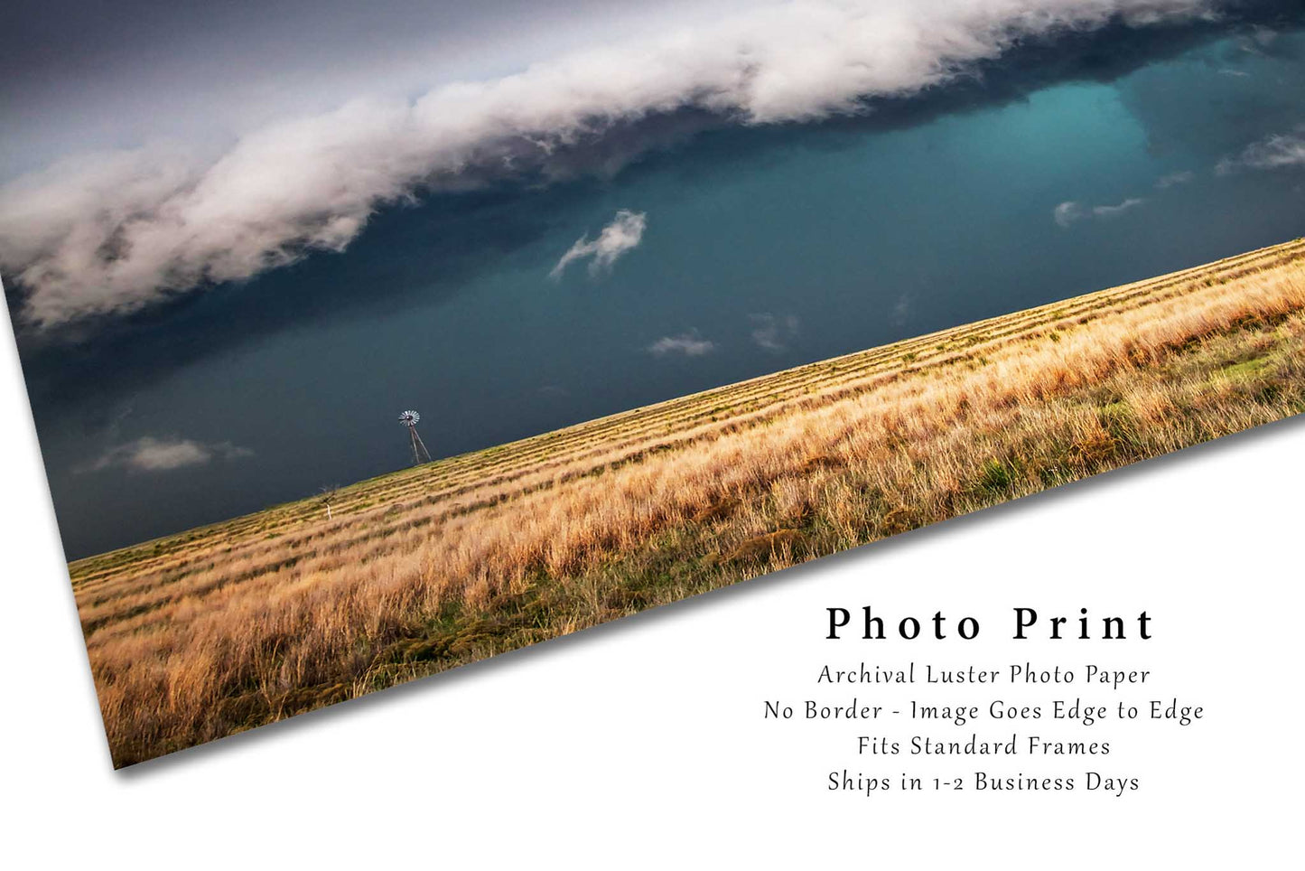 Texas Landscape Photography Print - Fine Art Picture of Storm Engulfing Windmill in Panhandle Great Plains Nature Home Decor