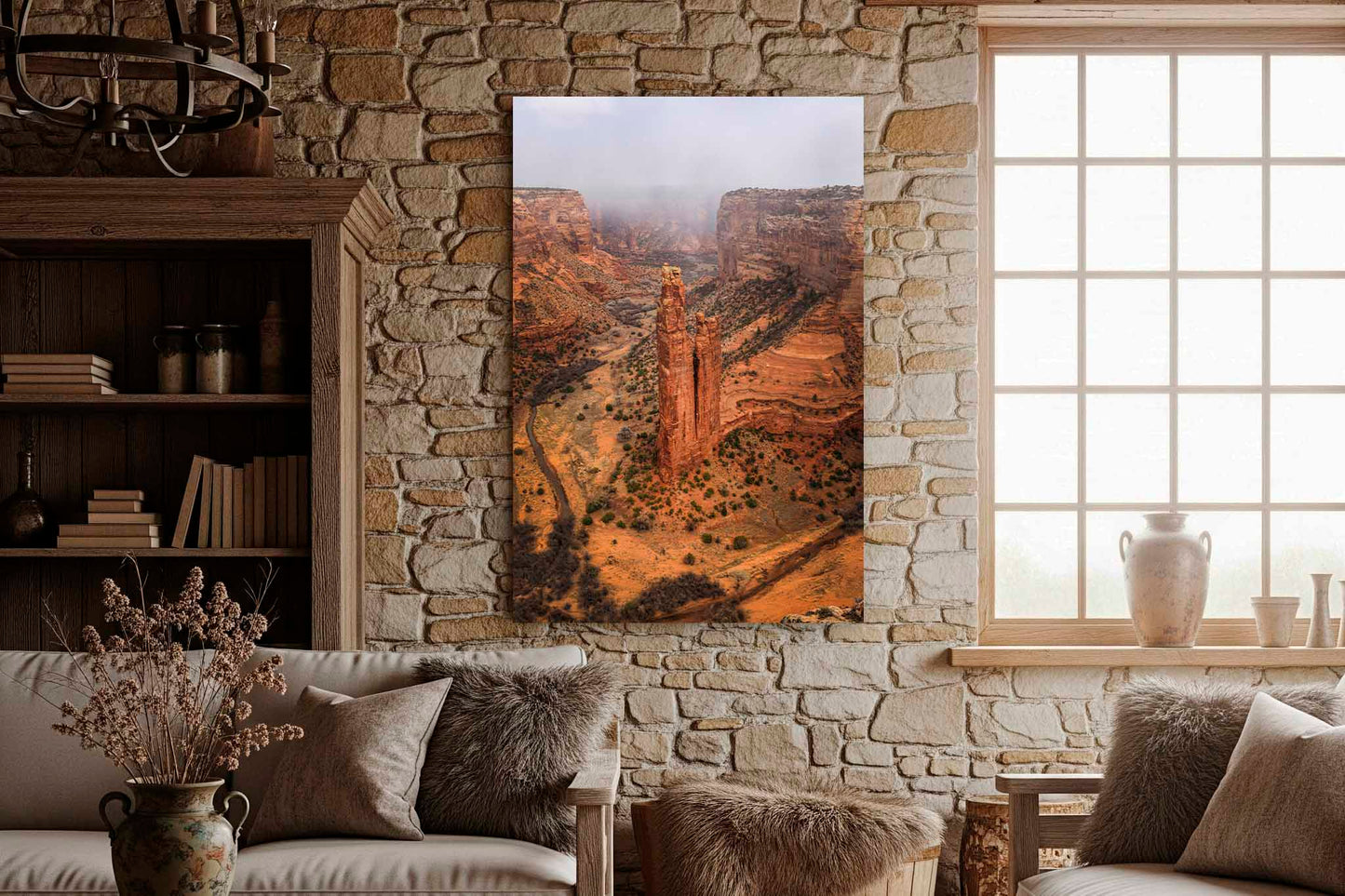 Canyon de Chelly Canvas | Vertical Spider Rock Gallery Wrap | Arizona Photography | Western Wall Art | Nature Decor | Ready to Hang