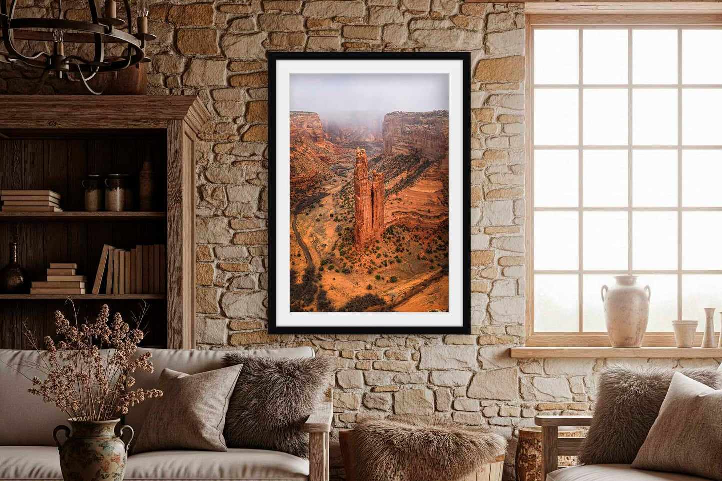 Canyon de Chelly Framed and Matted and Matted Print | Vertical Spider Rock Photo | Arizona Decor | Western Photography | Nature Wall Art | Ready to Hang
