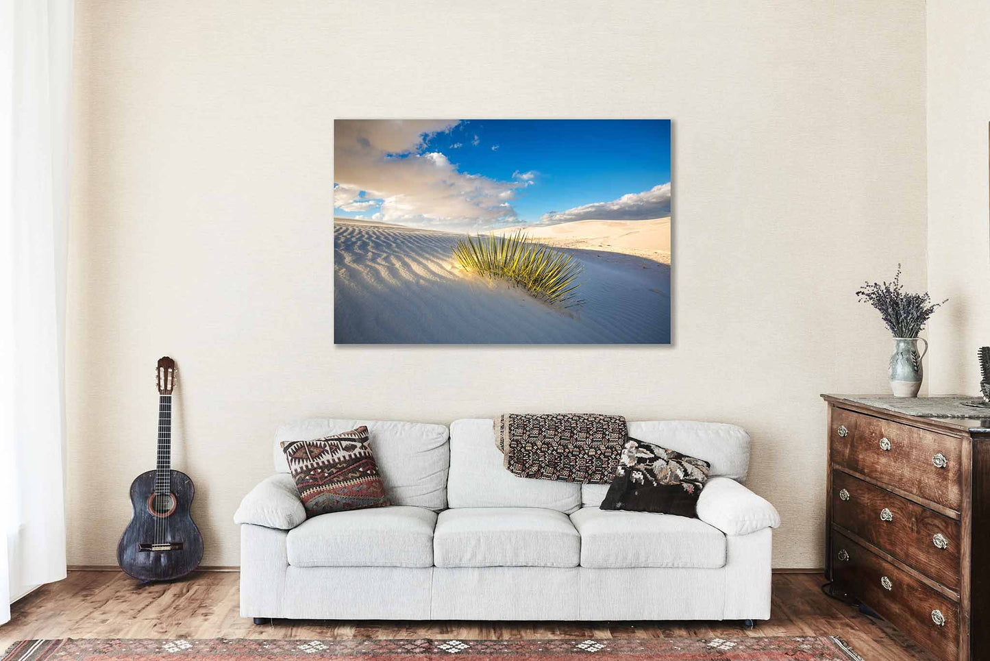 Soak Up the Sun | Yucca Plant in Sunlight Metal Print Wall Art | White Sands National Park New Mexico Photography