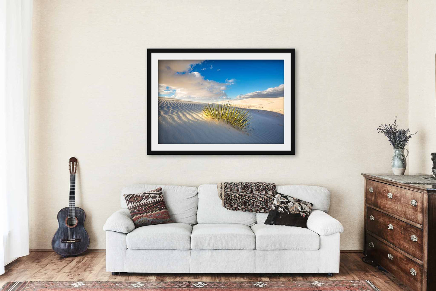 Soak Up the Sun | Framed Yucca Plant in Sunlight Print | White Sands National Park New Mexico Wall Art
