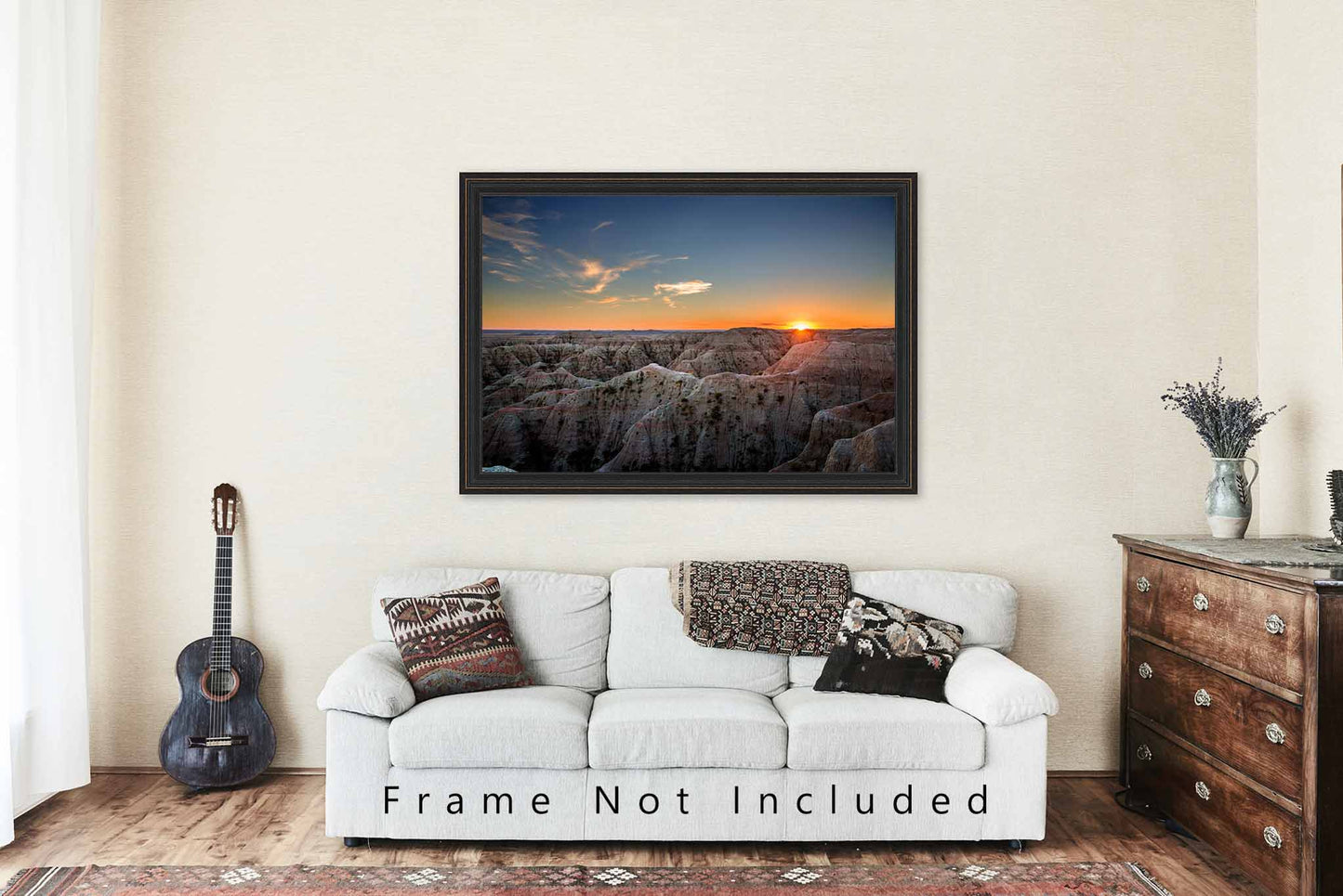 Western Wall Art Photography Print - Picture of Sunset Over Badlands in South Dakota Scenic Landscape Decor 4x6 to 40x60