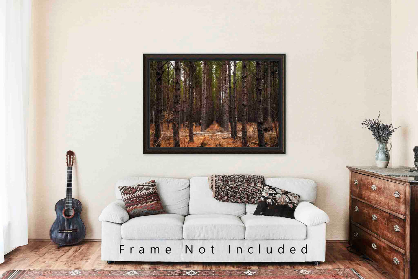 Forest Photography Print (Unframed) Pine Trees Rows in Mississippi | Southeast US Landscape Wall Art Southern Decor