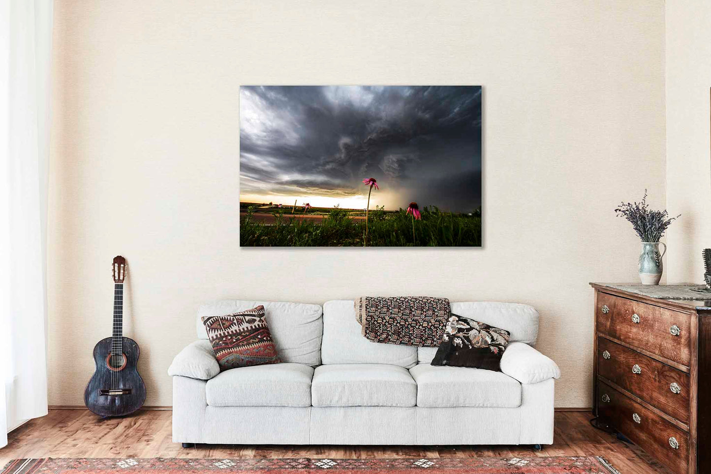 Wildflower Metal Print | Storm Photography | Thunderstorm Wall Art | Kansas Flower Photo | Nature Decor | Ready to Hang