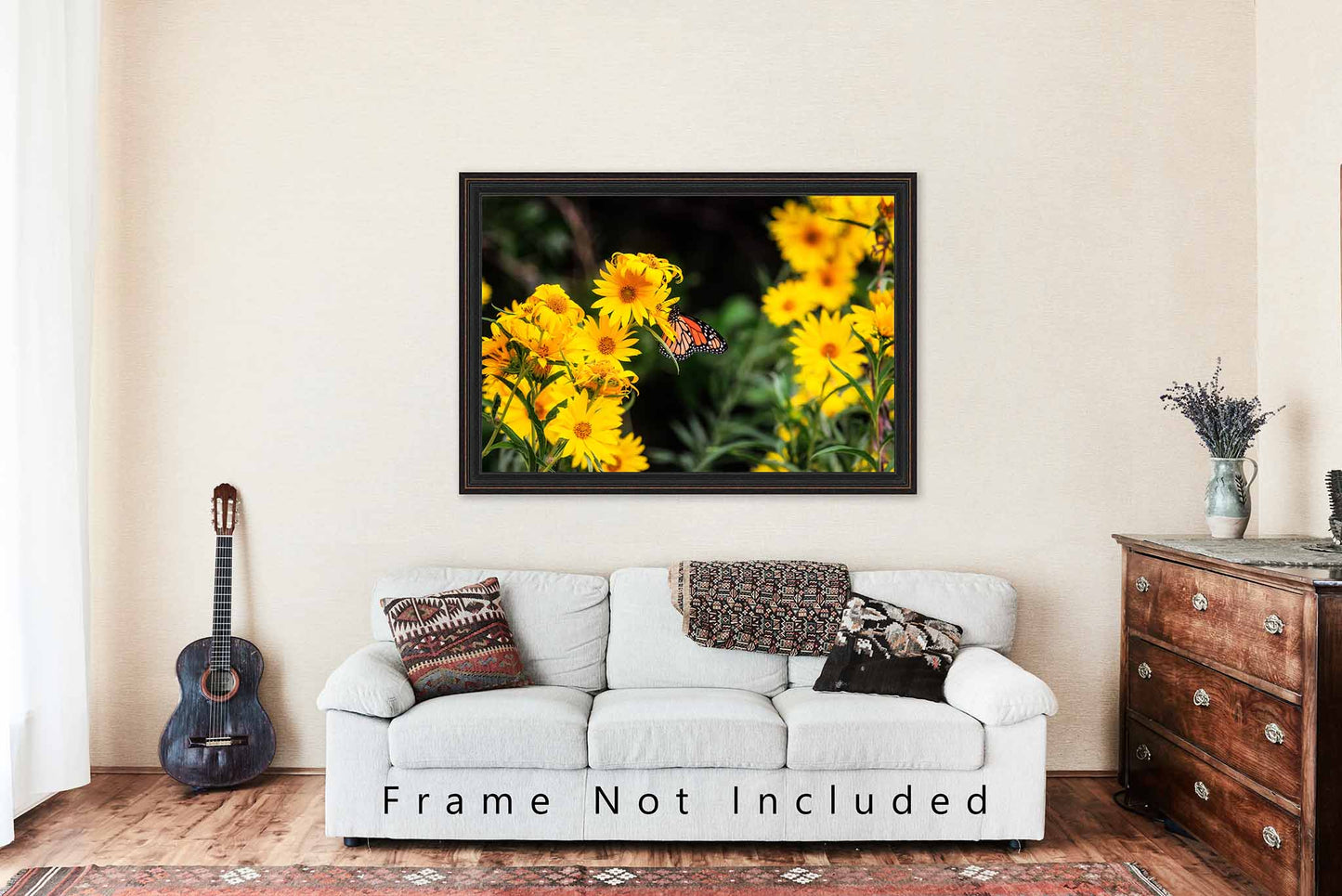 Wildflowers Photography Print | Monarch Butterfly Picture | Flower Wall Art | Oklahoma Photo | Nature Decor | Not Framed