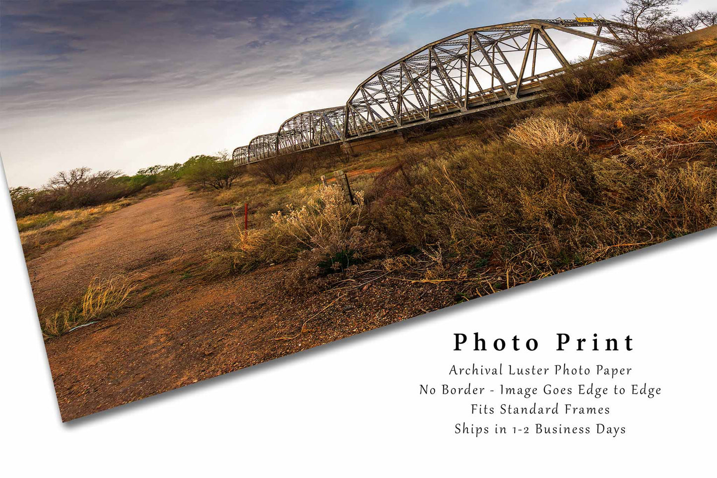 Storm Photography Print (Unframed) Thunderstorm Over Old Bridge in Texas Panhandle | Great Plains Wall Art Weather Decor