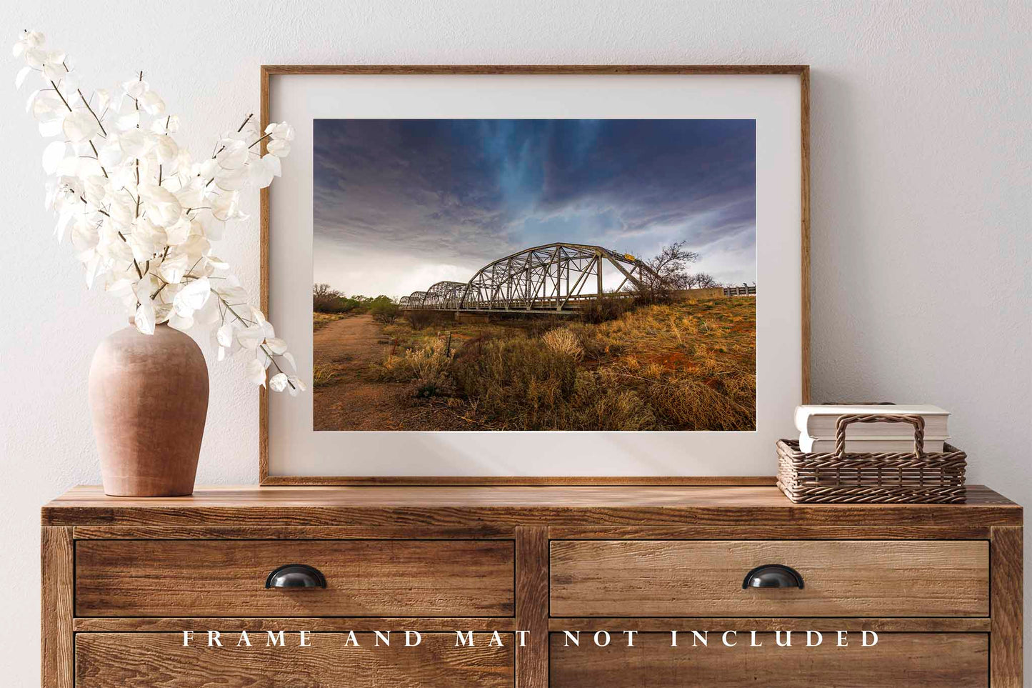 Storm Photography Print (Unframed) Thunderstorm Over Old Bridge in Texas Panhandle | Great Plains Wall Art Weather Decor