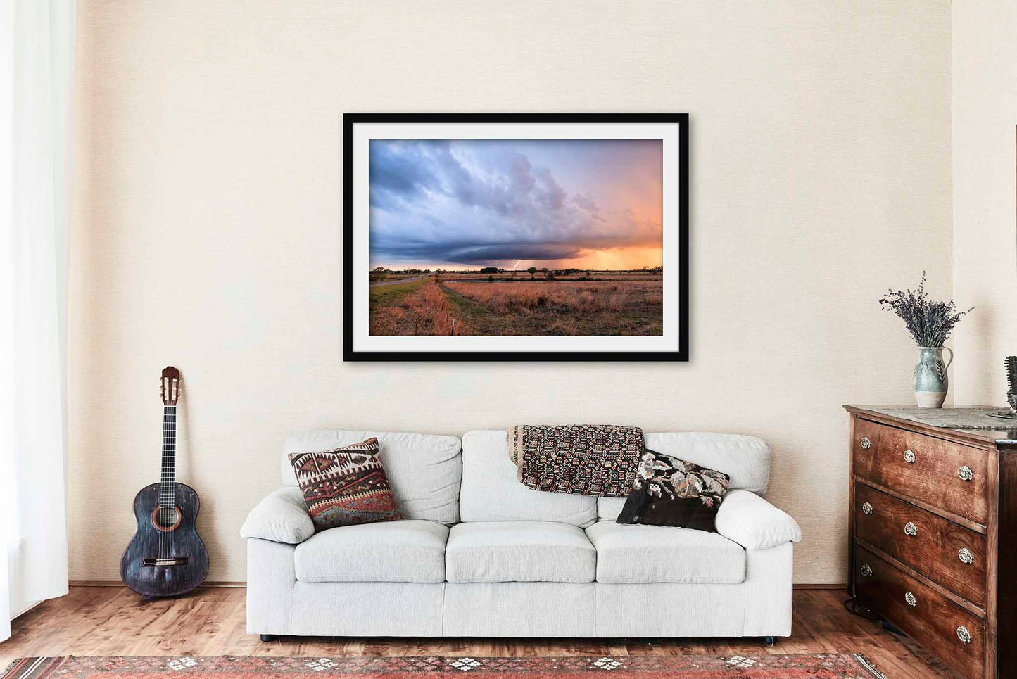 Storm Framed and Matted Print | Thunderstorm Photo | Lightning Decor | Kansas Photography | Weather Wall Art | Ready to Hang