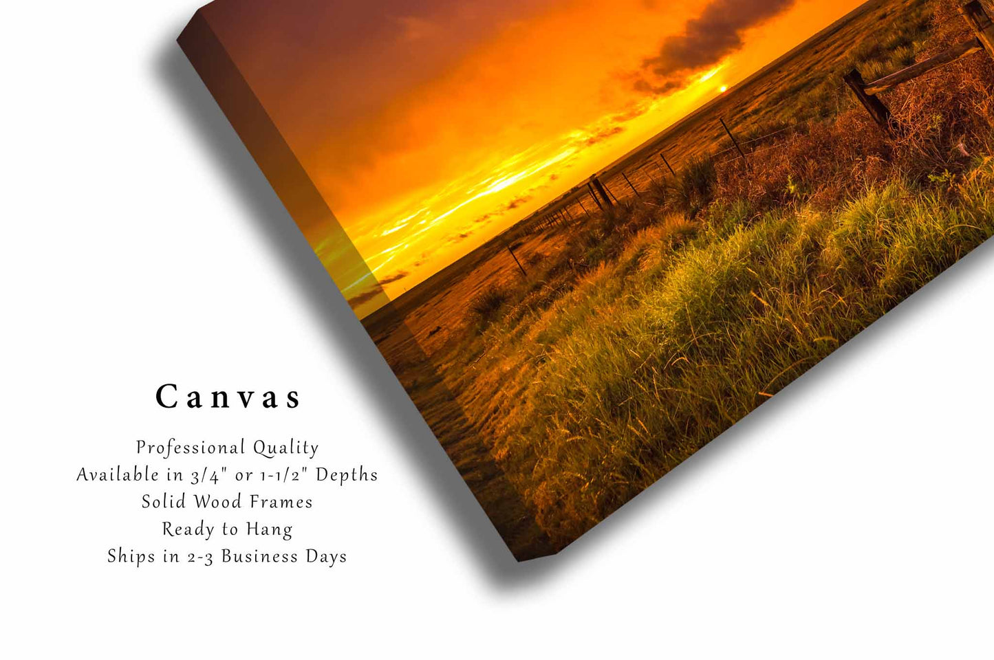 Prairie Sunset Canvas | Great Plains Gallery Wrap | Stormy Sky Photography | Oklahoma Landscape Wall Art | Western Decor | Ready to Hang