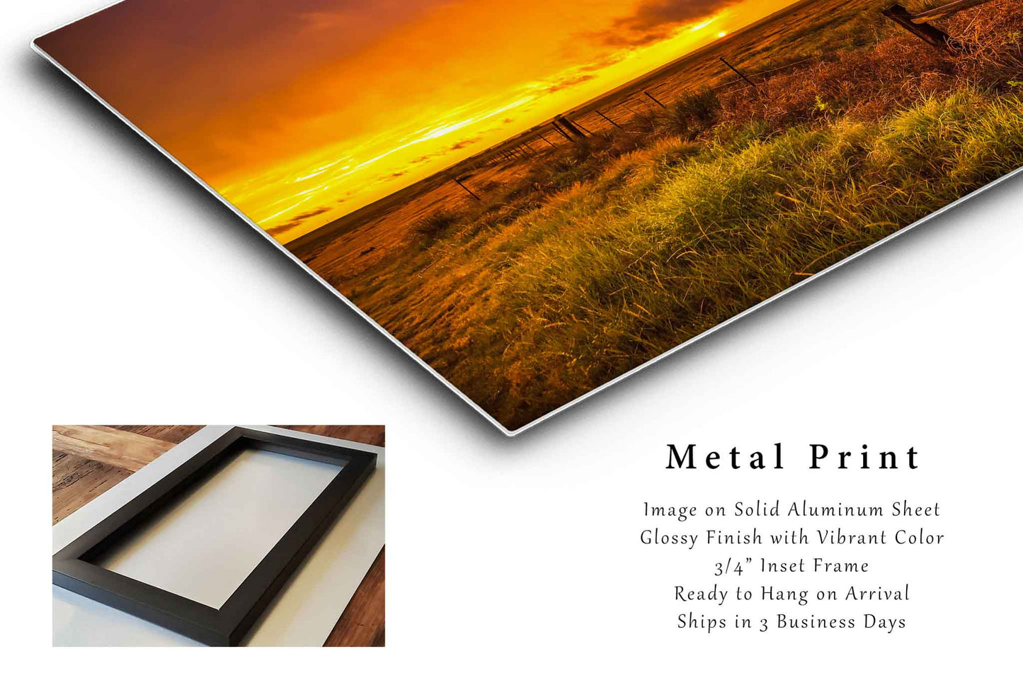 Great Plains Metal Print | Sunset Over Prairie Photo | Stormy Sky Photography | Oklahoma Picture | Western Decor