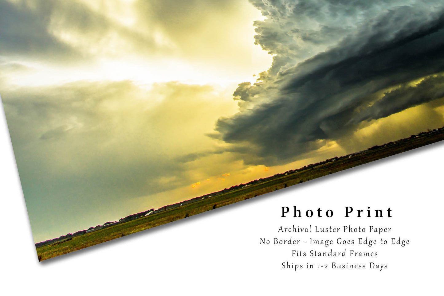 Storm Photography Print | Supercell Thunderstorm Picture | Extreme Weather Wall Art | Oklahoma Photo | Nature Decor | Not Framed