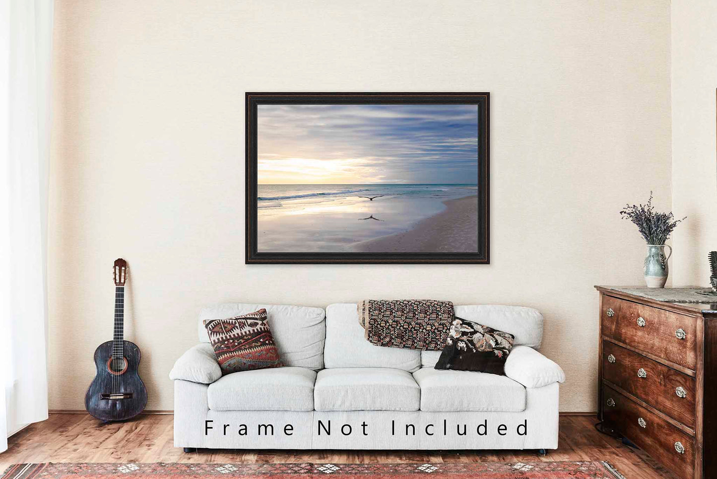 Sea Bird Flying Over Waves at Pensacola Beach Florida Photo Print (Unframed) | Gulf Coast Wall Art Coastal Decor