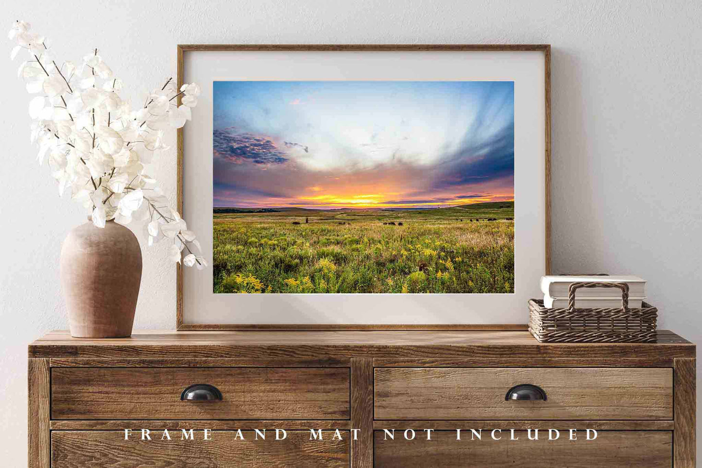 Tallgrass Prairie Photography Print | Great Plains Picture | Sunset Wall Art | Oklahoma Landscape Photo | Western Decor | Not Framed