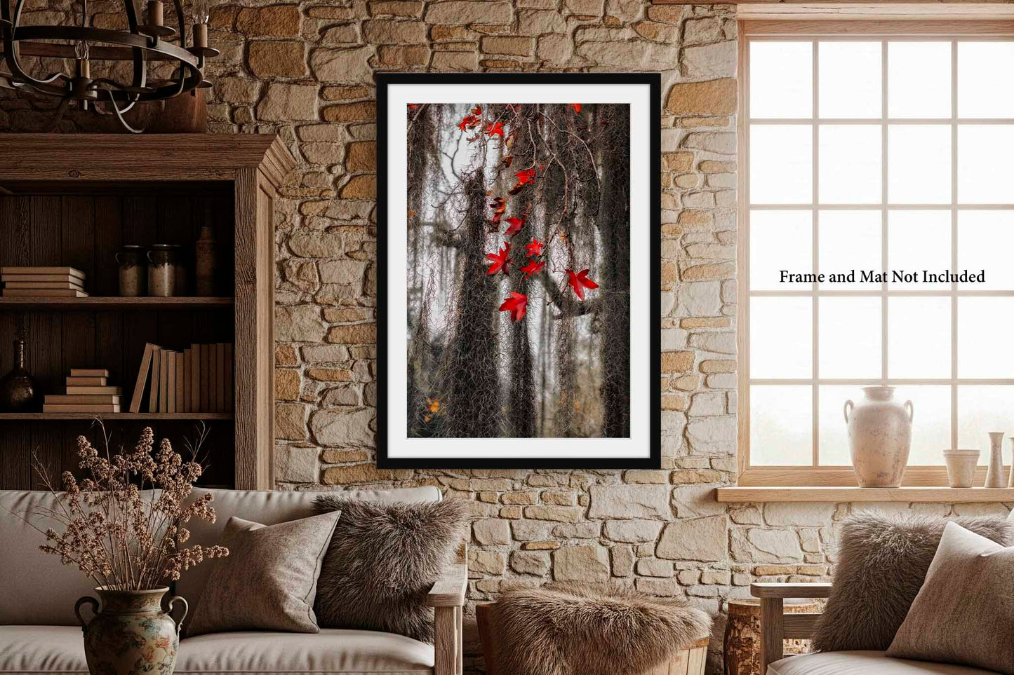 Leaves Tangled in Spanish Moss Photography Print | Vertical Botanical Picture | Bayou Wall Art | Louisiana Swamp Photo | Nature Decor | Not Framed