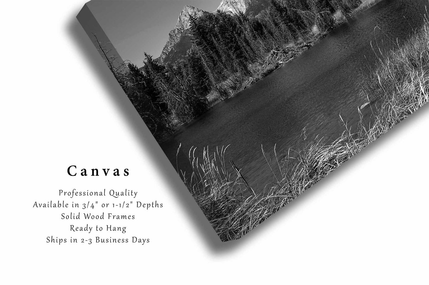 Grand Tetons Canvas | Black and White Gallery Wrap | National Parks Photography | Wyoming Landscape Wall Art | Rocky Mountain Decor | Ready to Hang