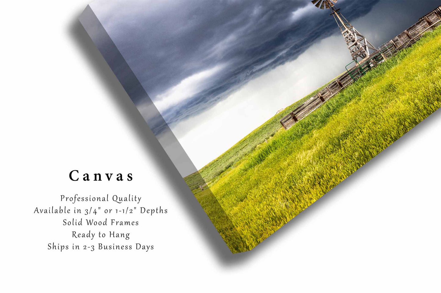 Old Windmill Canvas | Northern Plains Gallery Wrap | Western Photography | Wyoming Landscape Wall Art | Farm and Ranch Decor | Ready to Hang