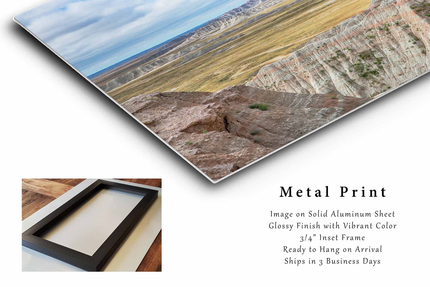 Badlands National Park Metal Print | Great Plains Photography | Prairie Wall Art | South Dakota Landscape Photo | Nature Decor | Ready to Hang