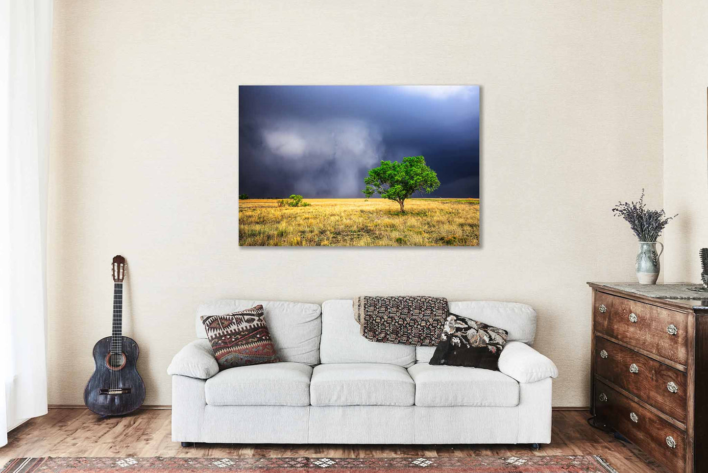 Storm Clouds Metal Print | Texas Panhandle Landscape Lone Tree Stormy Sky Nature Photography Wall Art Decor
