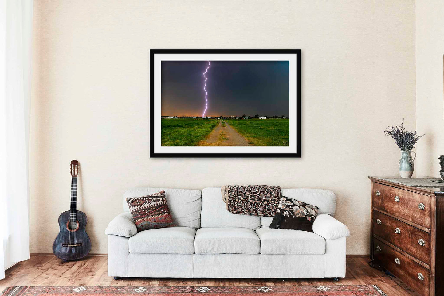 Lightning Framed and Matted Print | Storm Photo | Weather Decor | Oklahoma Photography | Nature Wall Art | Ready to Hang