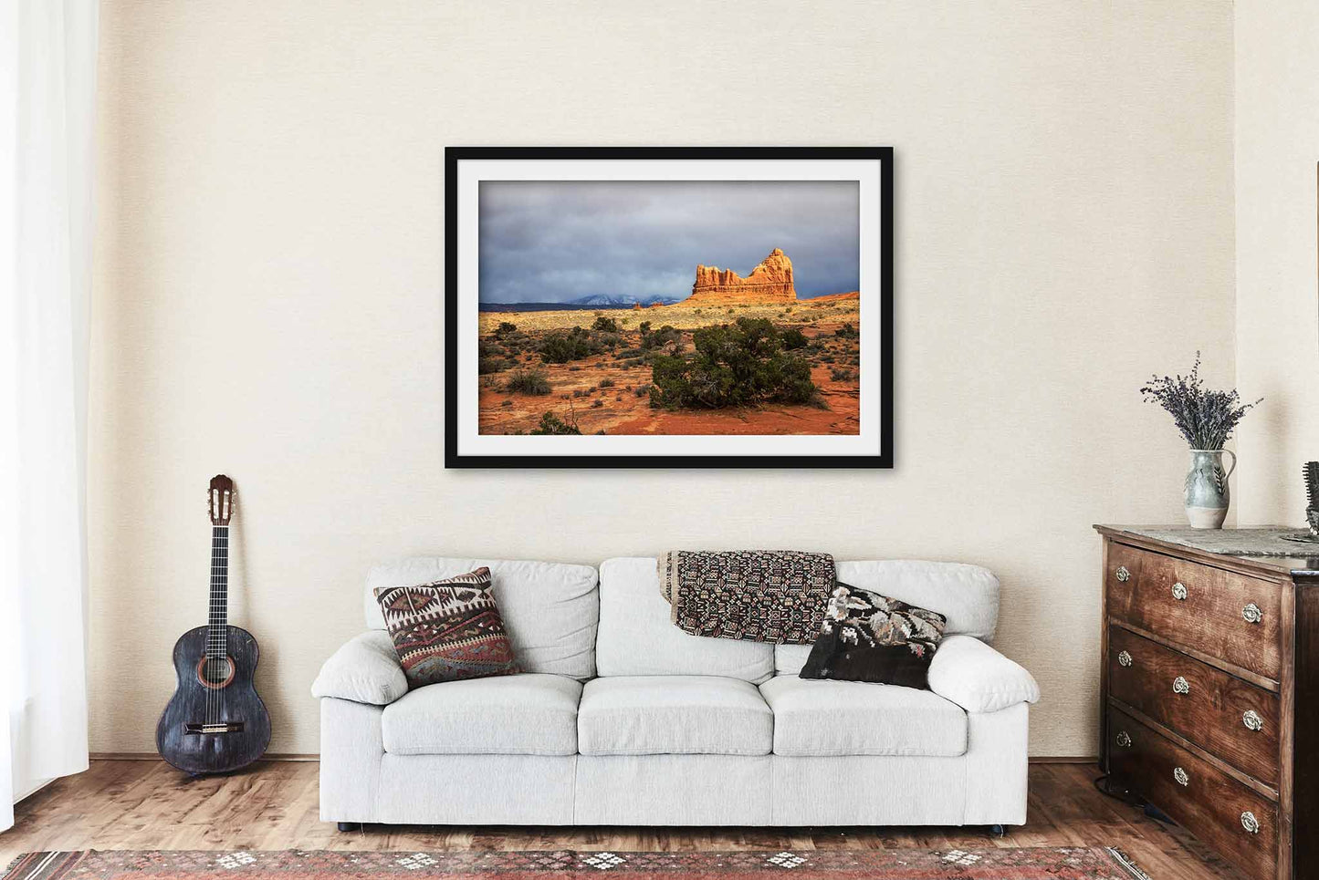 Sandstone Formation at Arches National Park Utah Framed Print | Western Landscape Wall Art Nature Decor