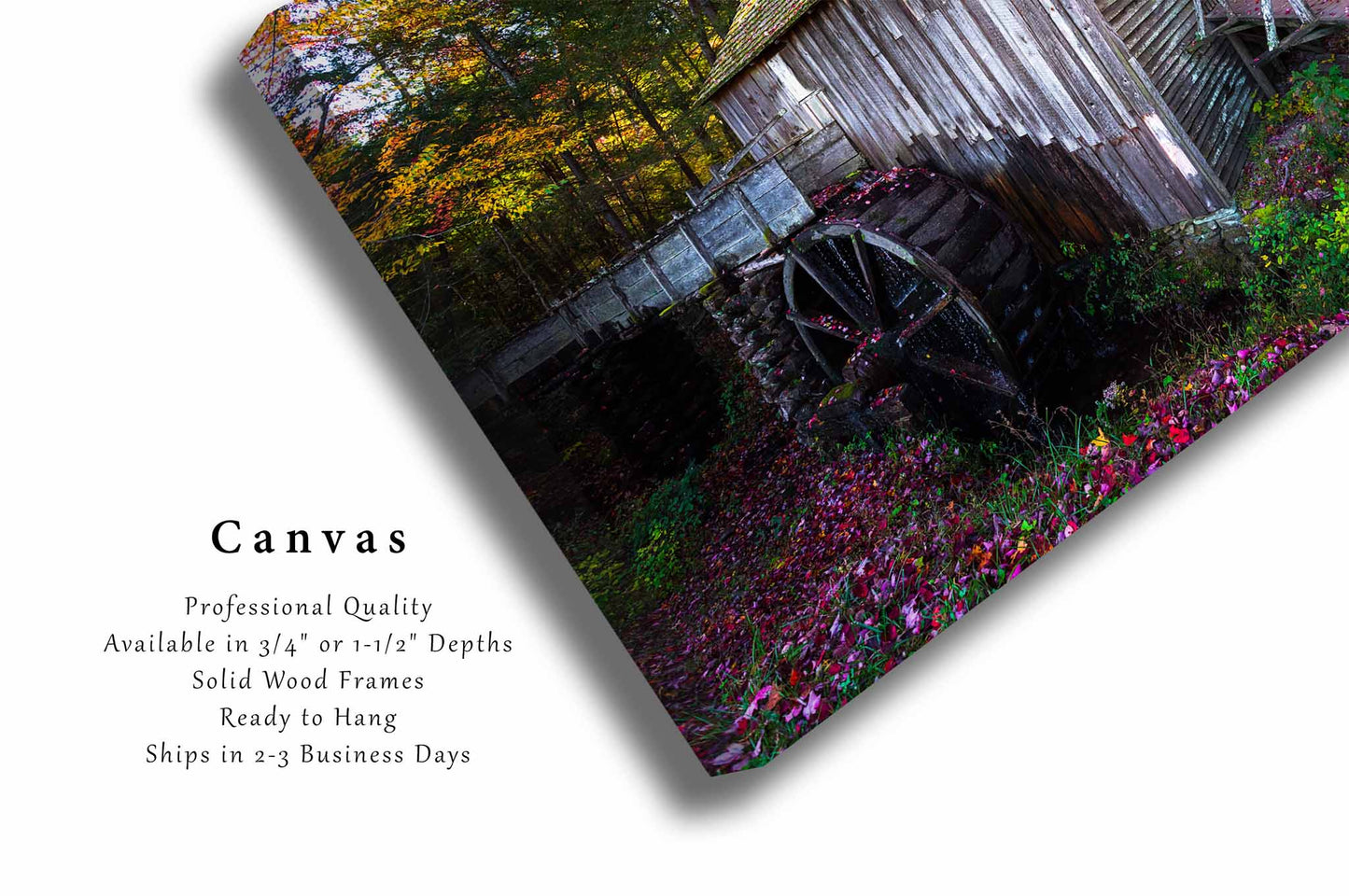 Country Canvas | John Cable Mill Gallery Wrap | Tennnessee Photography | Cades Cove Wall Art | Great Smoky Mountains Decor | Ready to Hang