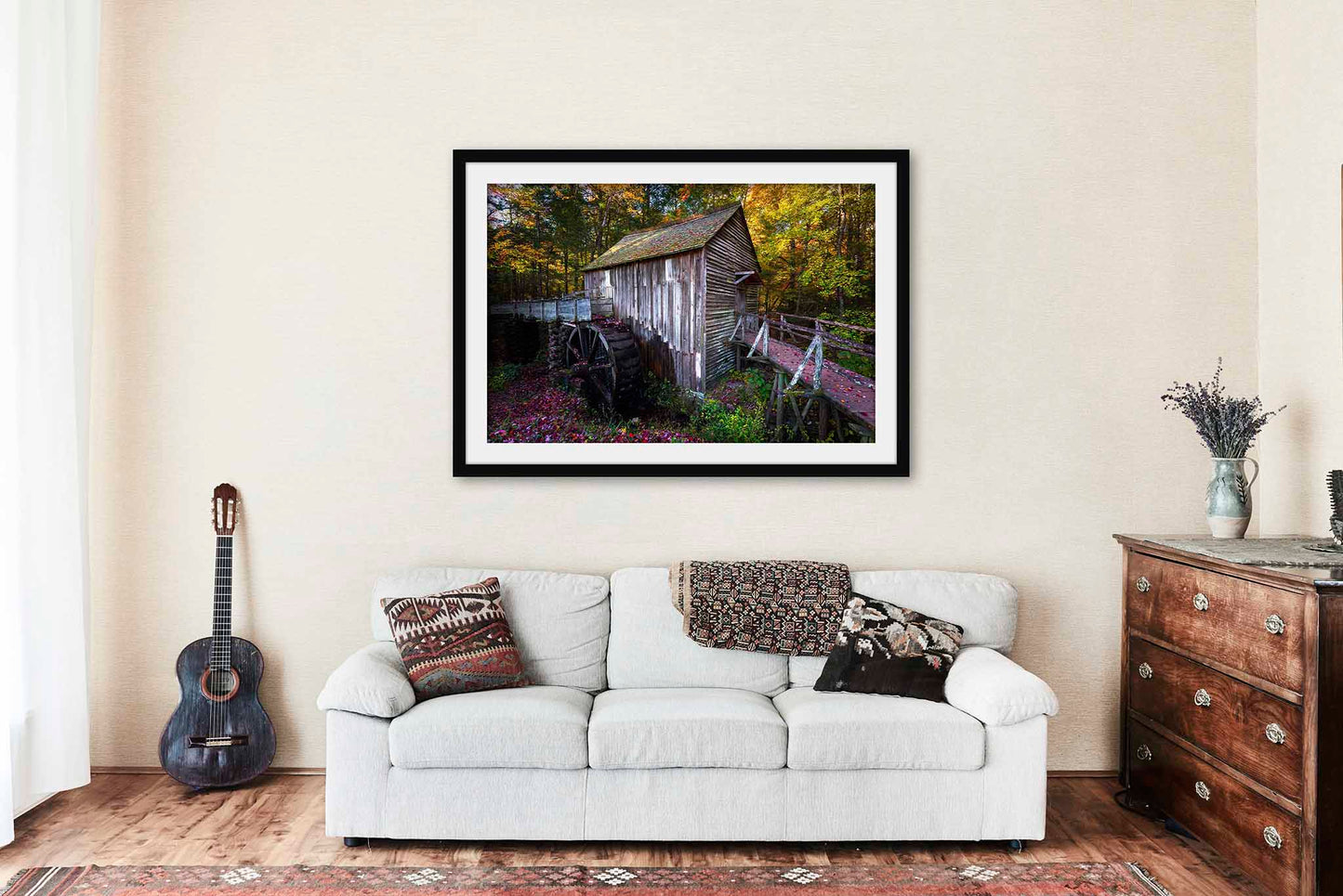 Country Framed and Matted Print | John Cable Mill Photo | Tennessee Decor | Cades Cove Photography | Great Smoky Mountains Wall Art | Ready to Hang