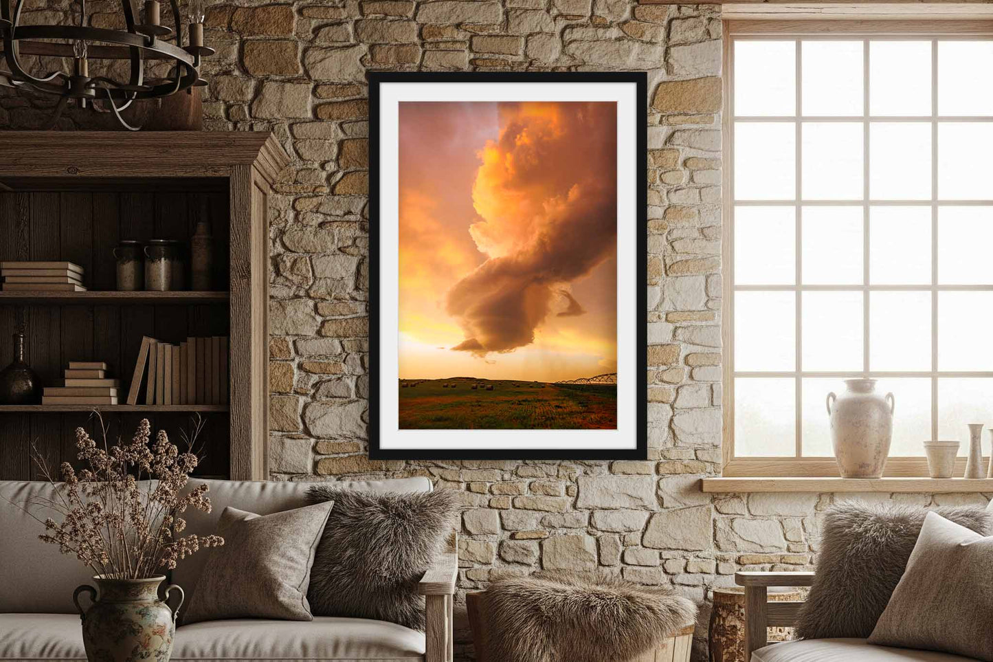 Storm Cloud Framed Print | Oklahoma Stormy Sky Vertical Sunset Thunderstorm Wall Art Weather Decor