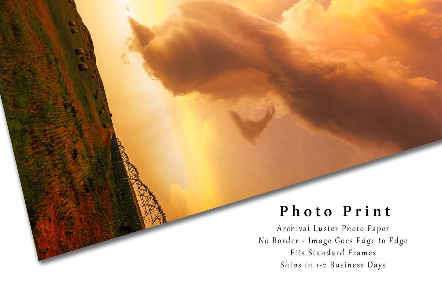 Storm Cloud Photography Print | Oklahoma Stormy Sky Sunset Thunderstorm Vertical Weather Decor | Unframed