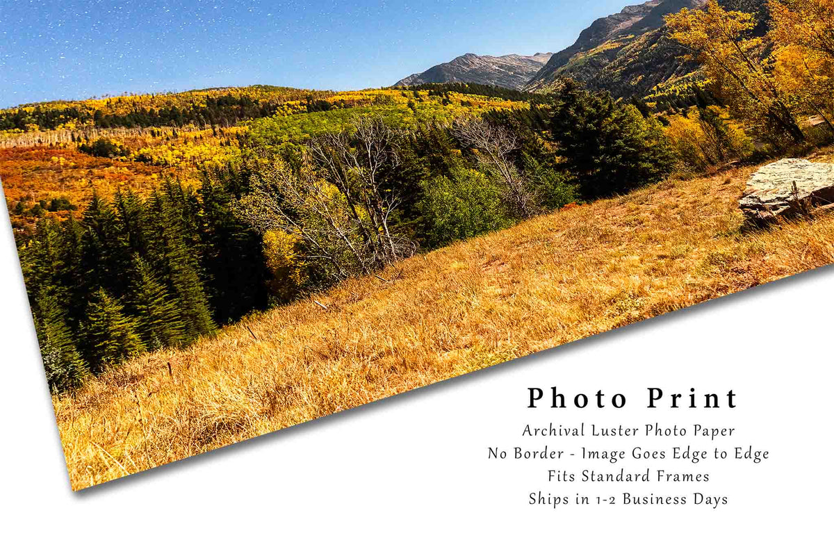 Starry Night Sky Over Mountains in Colorado Photo Print (Unframed) | Autumn Landscape Wall Art Rocky Mountain Decor