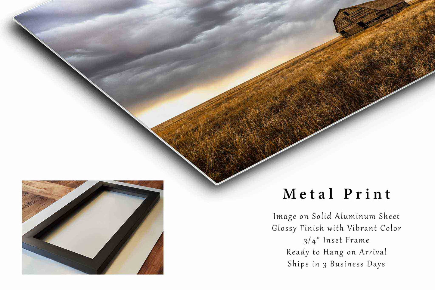 Old Barn Metal Print | Great Plains Photography | Storm Wall Art | Oklahoma Photo | Western Decor | Ready to Hang