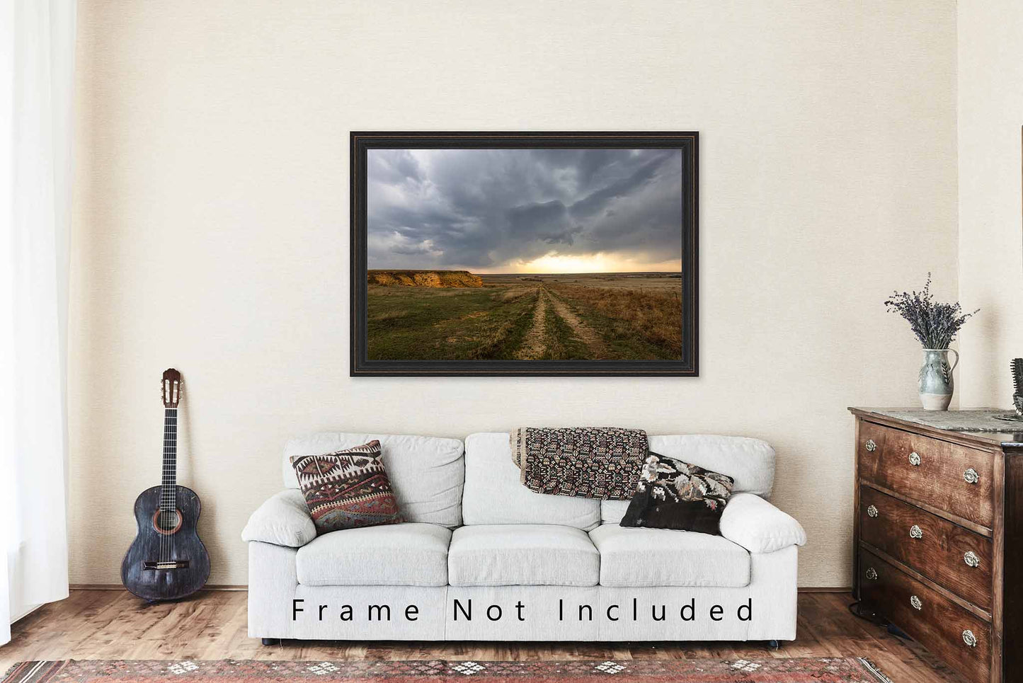 Great Plains Photography Print | Prairie Picture | Stormy Sky Wall Art | Kansas Landscape Photo | Western Decor | Not Framed