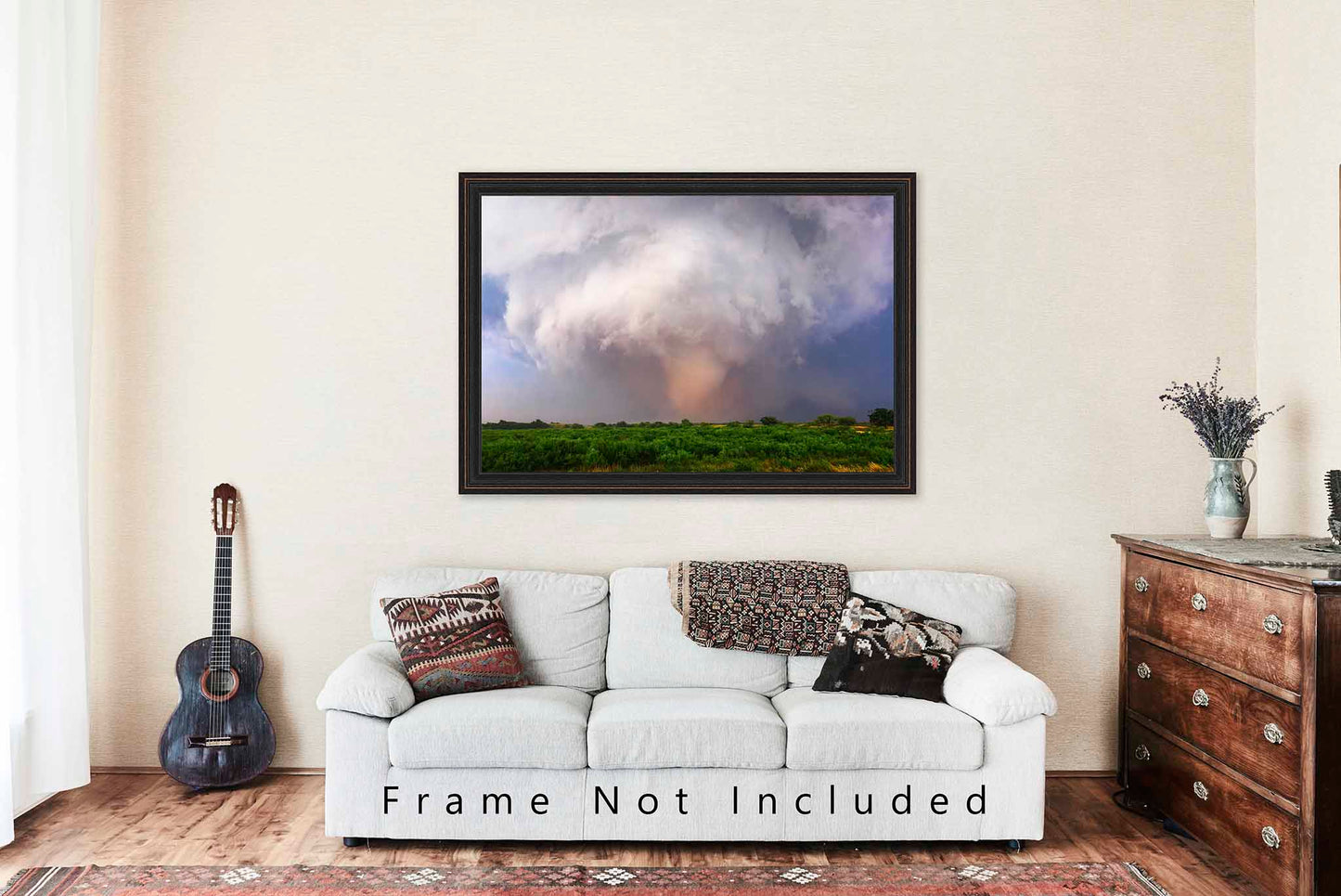 Storm Photography Print (Unframed) Large Dusty Tornado in Southwest Oklahoma | Thunderstorm Wall Art Weather Decor