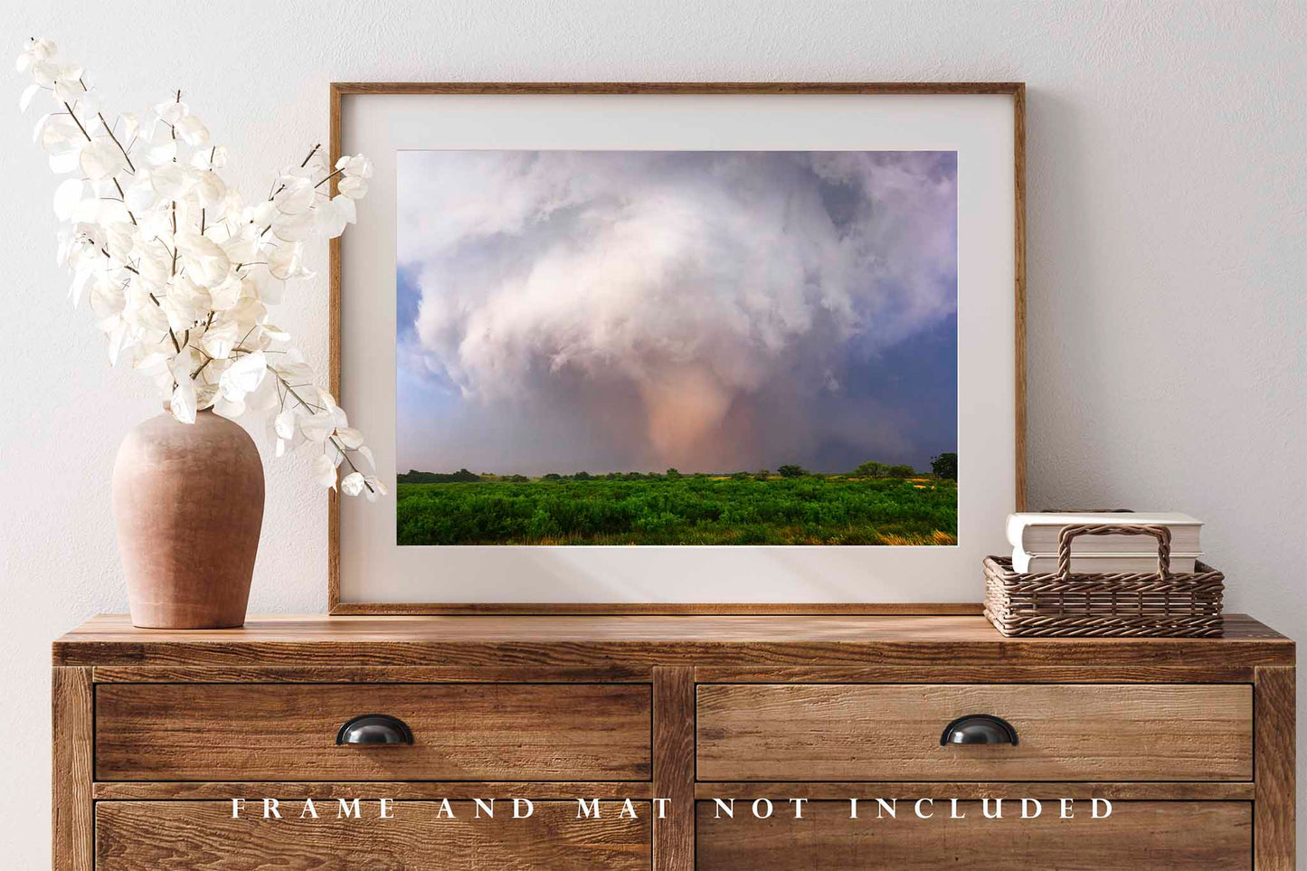 Storm Photography Print (Unframed) Large Dusty Tornado in Southwest Oklahoma | Thunderstorm Wall Art Weather Decor