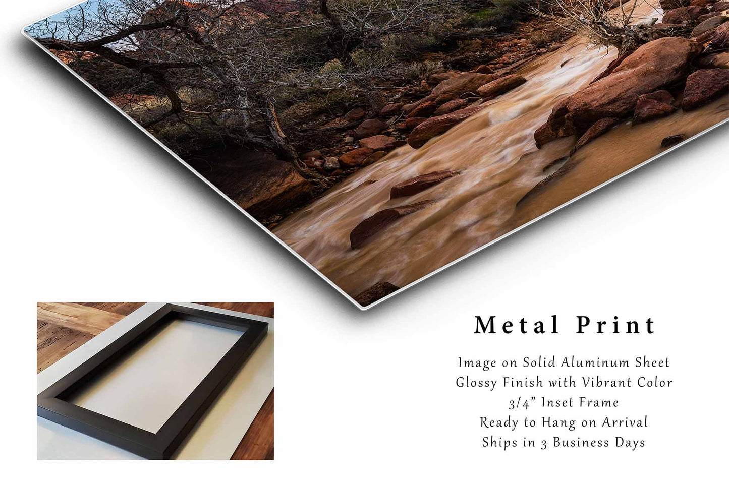 Watchman Metal Print | Zion National Park Photography | Virgin River Wall Art | Utah Landscape Photo | Nature Decor | Ready to Hang