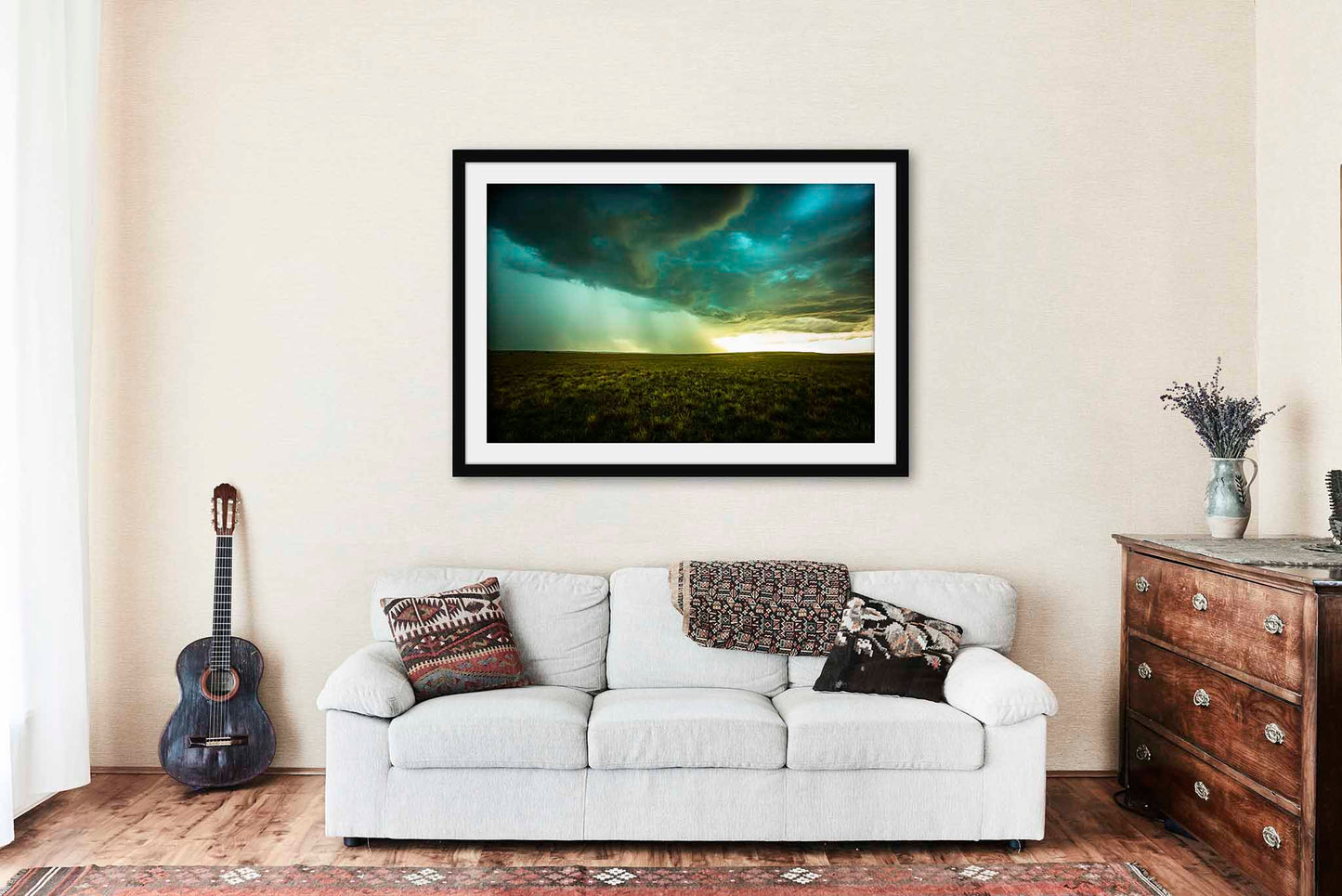 Storm Framed and Matted Print | Thunderstorm Photo | Prairie Decor | Nebraska Photography | Nature Wall Art | Ready to Hang