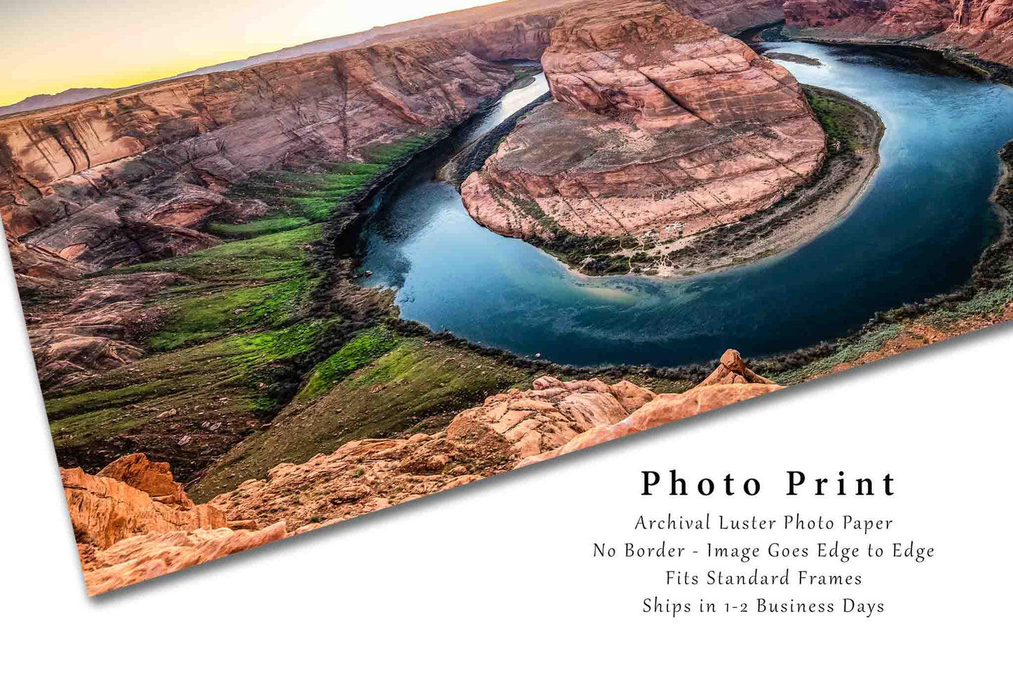 Western Photography Print (Not Framed) Picture of Horseshoe Bend at Sunset in Arizona Colorado River Wall Art Southwestern Decor