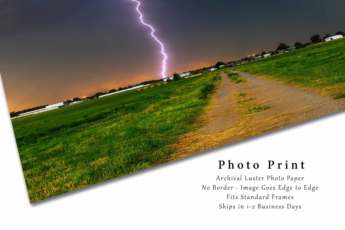 Storm Photo Print | Lightning Picture | Oklahoma Wall Art | Thunderstorm Photography | Nature Decor