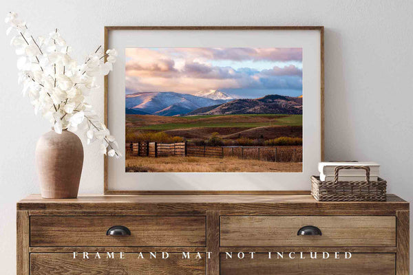 Western Photo Print | Snowy Peak Overlooking Valley Picture | Montana Wall Art | Rocky Mountain Photography | Nature Decor