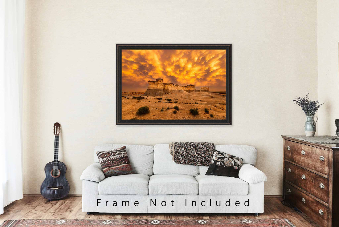 Great Plains Photo Print | Stormy Sky Over Monument Rocks Picture | Kansas Wall Art | Prairie Photography | Nature Decor