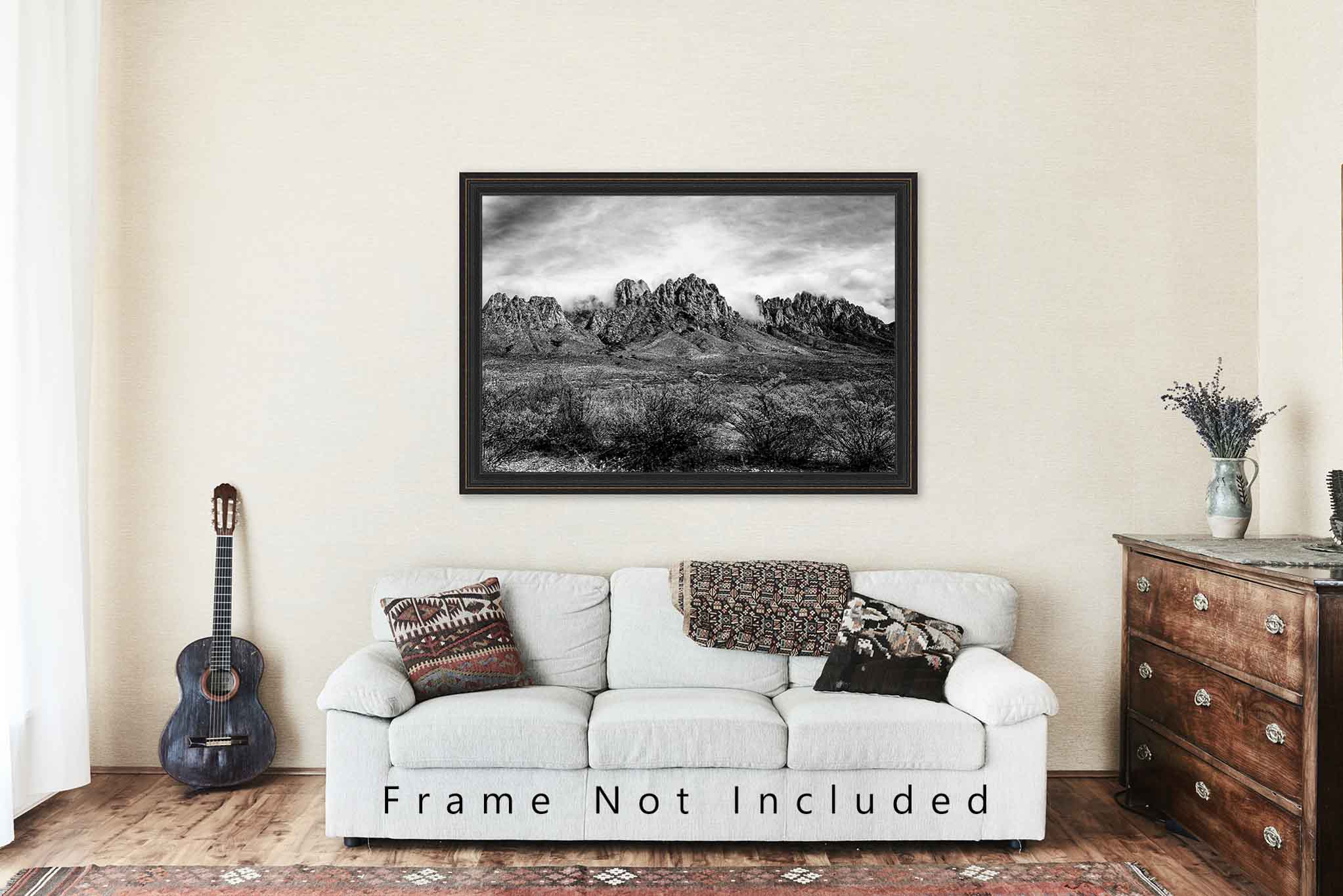 Cotton Candy Skies over the Organ Mountains in Las Cruces, New Mexico Photo Print, top Wall Decor