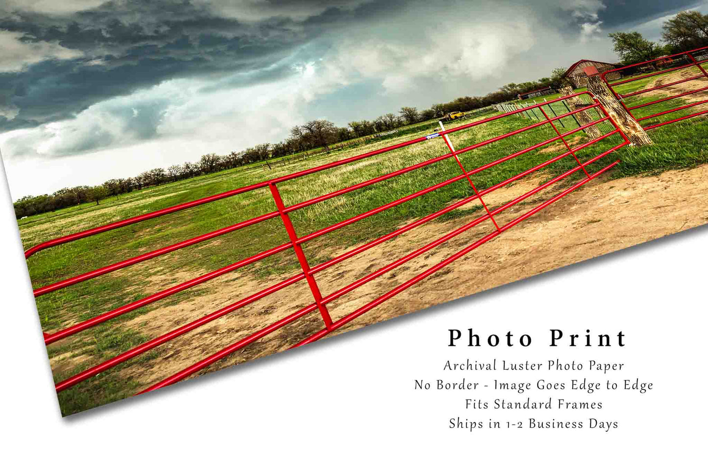 Storm Photo Print | Thunderstorm Over Farm Picture | Kansas Wall Art | Weather Photography | Great Plains Decor