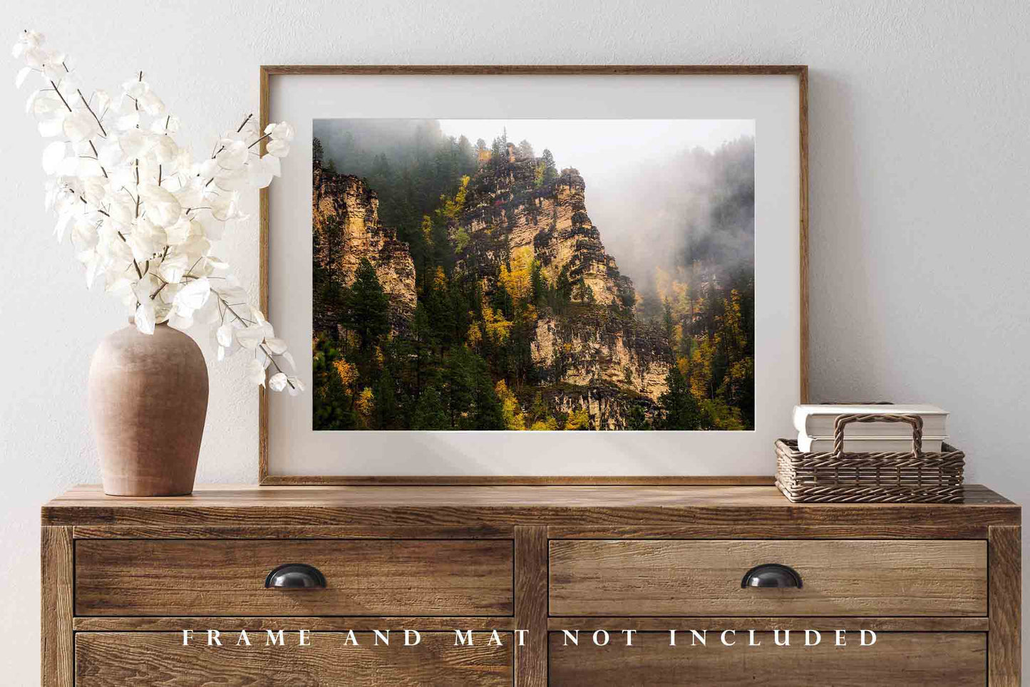 Black Hills Picture - Fine Art Photography Print of Spearfish Canyon with Fog in South Dakota Landscape Wall Art Photo Decor 5x7 to 40x60