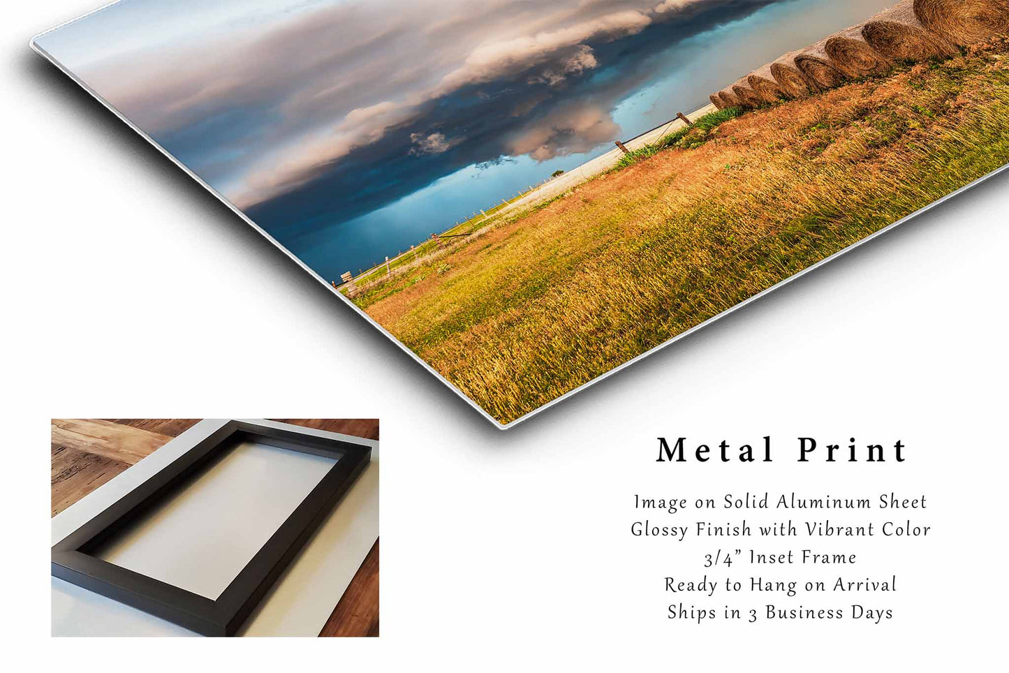 Storm Metal Print | Shelf Cloud Photography | Supercell Thunderstorm Wall Art | Oklahoma Sky Photo | Weather Decor | Ready to Hang