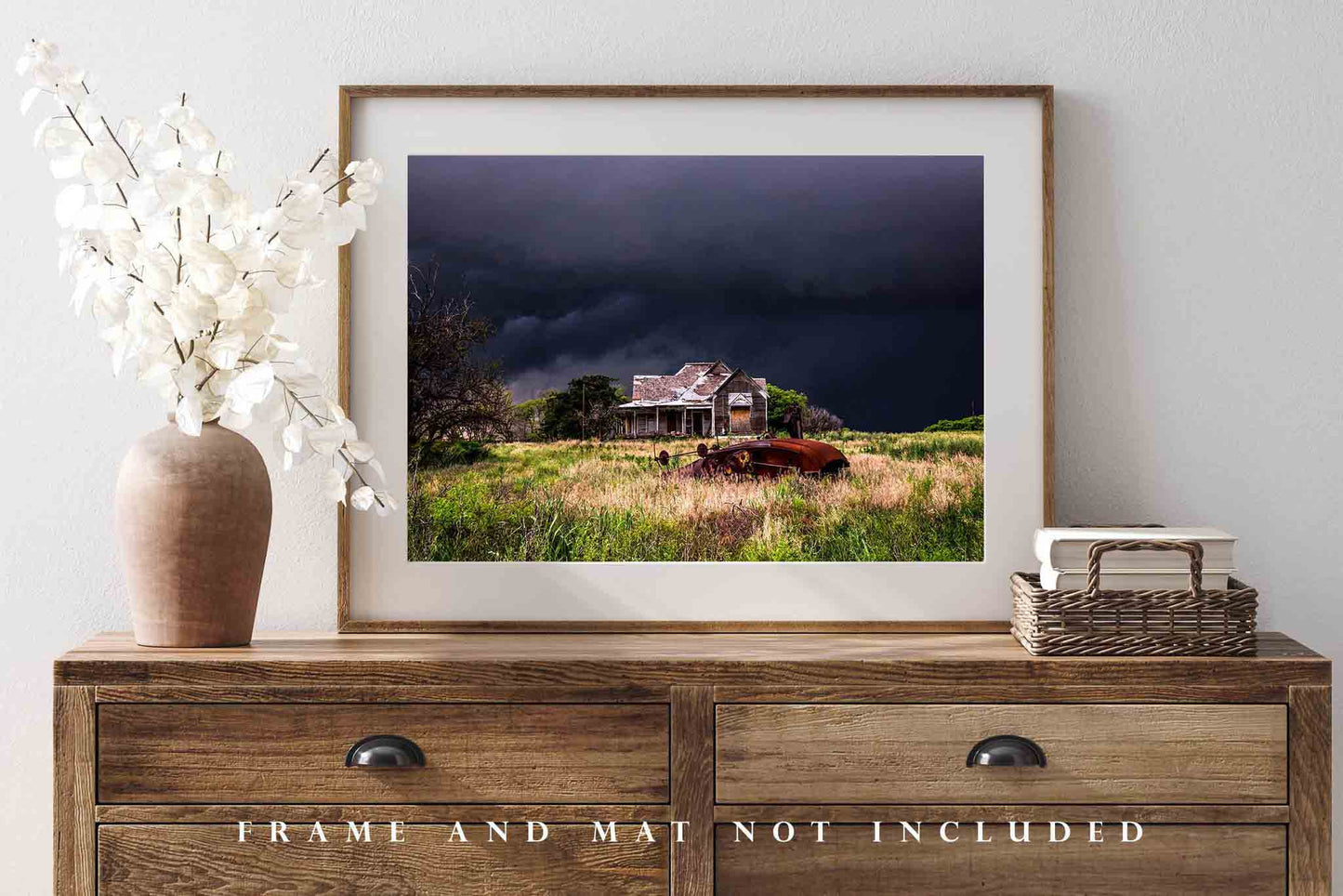Country Photo Print | Abandoned House and Cotton Gin Picture | Texas Wall Art | Moody Photography | Modern Farmhouse Decor
