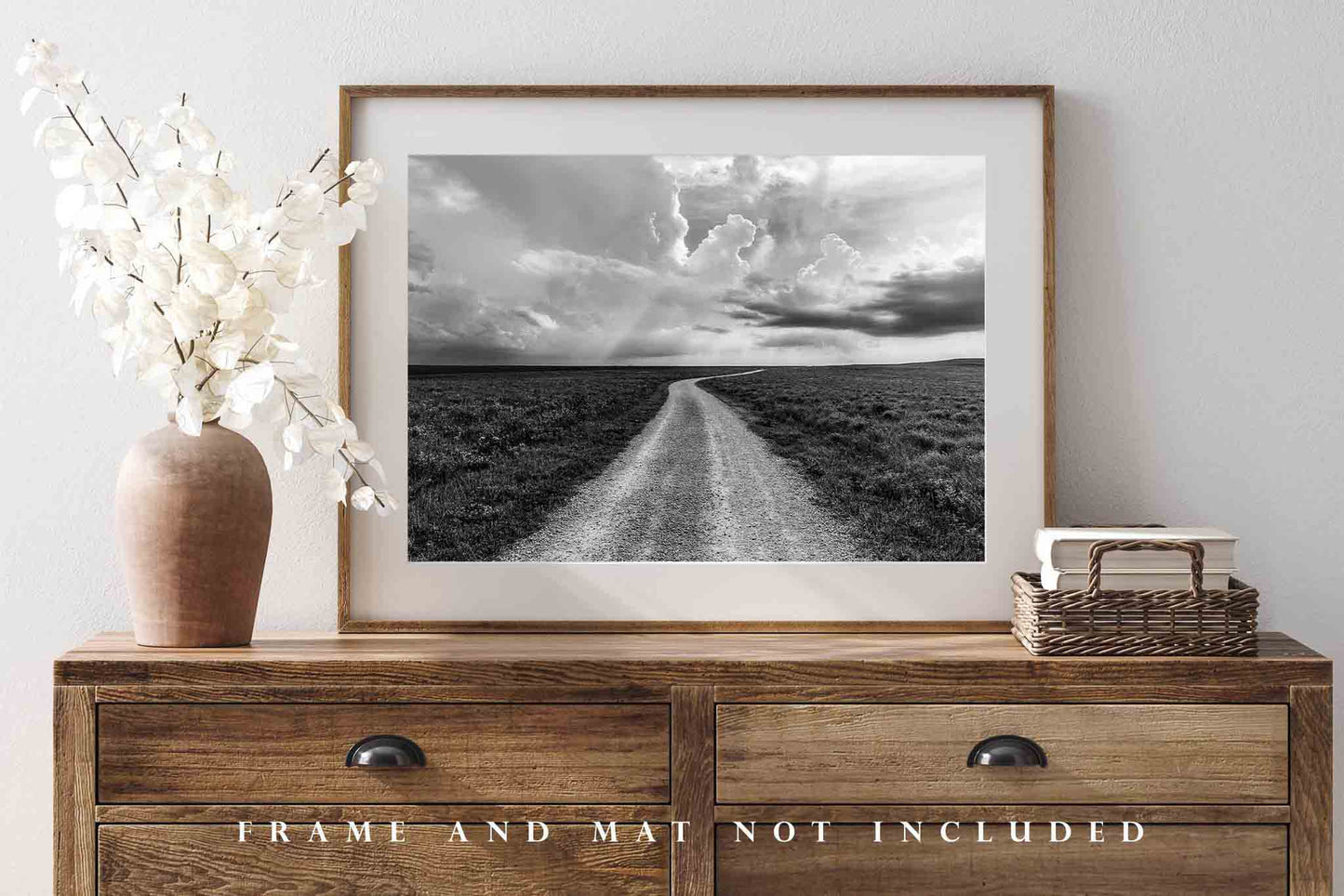 Dirt Road Through the Flint Hills Print, Kansas Pictures, Black and White Photos, Farmhouse Wall Art, Country Decor, Graduation Gifts